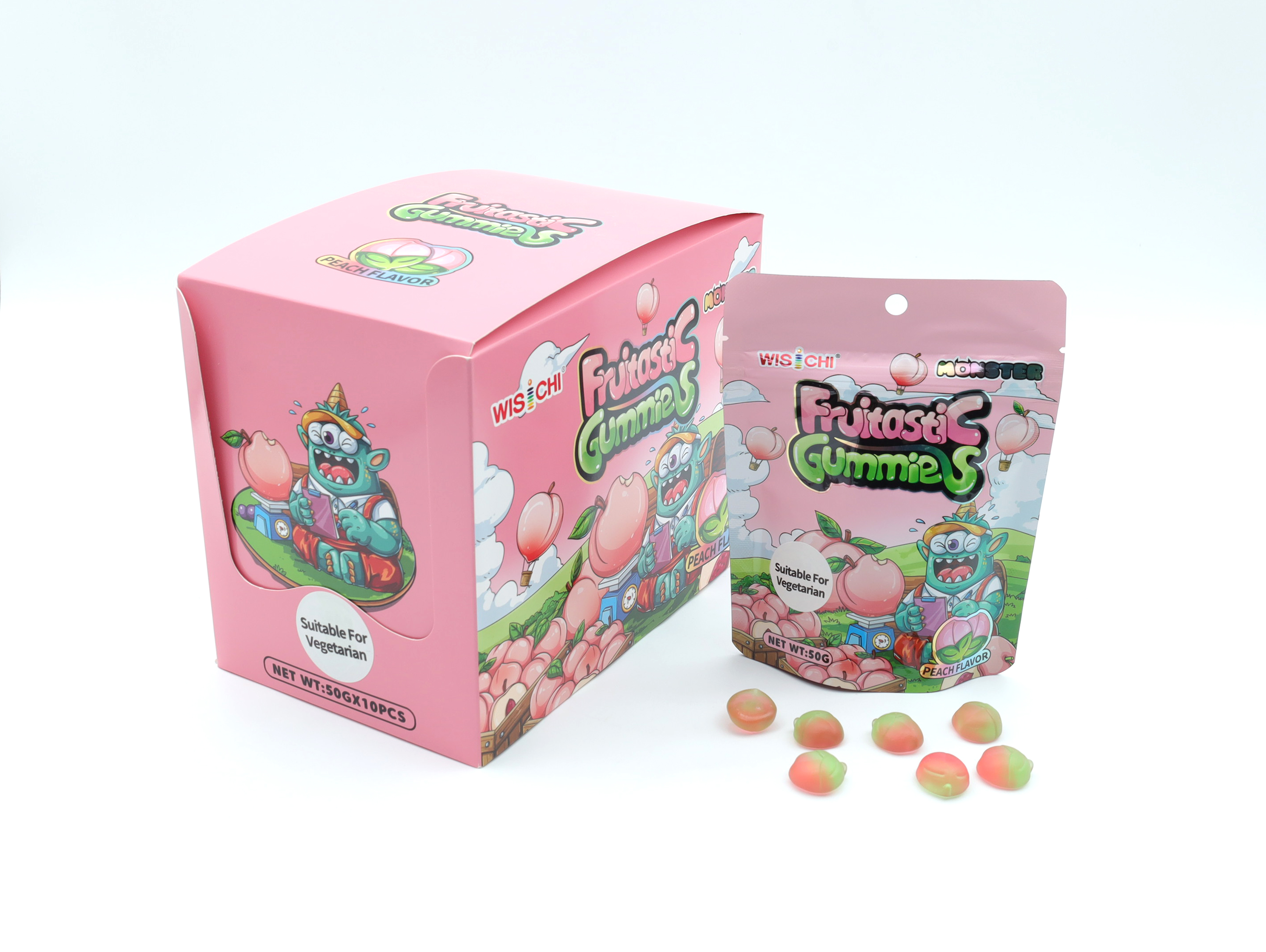 50g Peach Gummy Candy Peach